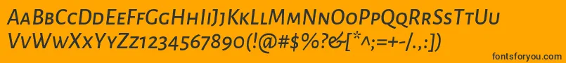 Lisätietoja AlegreyasansscMediumitalic-fontista AlegreyasansscMediumitalic-fontti – mustat fontit oranssilla taustalla