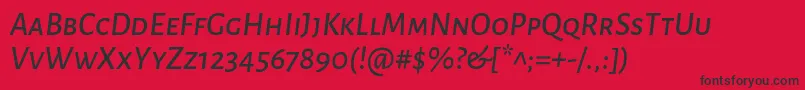 AlegreyasansscMediumitalic Font – Black Fonts on Red Background