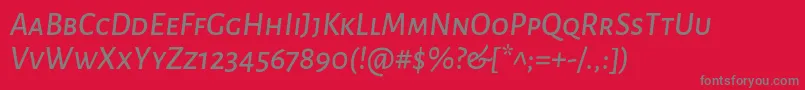 AlegreyasansscMediumitalic Font – Gray Fonts on Red Background