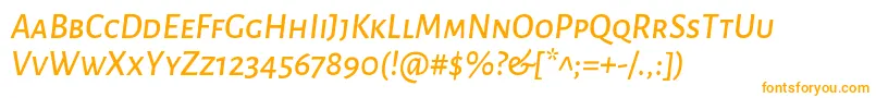 More about AlegreyasansscMediumitalic Font AlegreyasansscMediumitalic Font – Orange Fonts on White Background