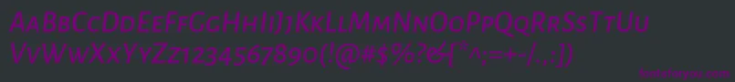 AlegreyasansscMediumitalicフォントについての詳細 フォントAlegreyasansscMediumitalic – 黒い背景に紫のフォント
