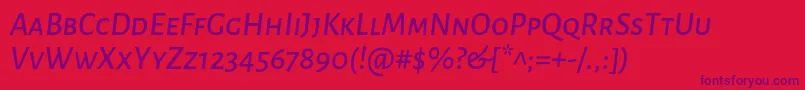 AlegreyasansscMediumitalic Font – Purple Fonts on Red Background