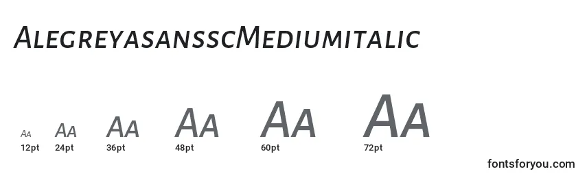Größen der Schriftart AlegreyasansscMediumitalic