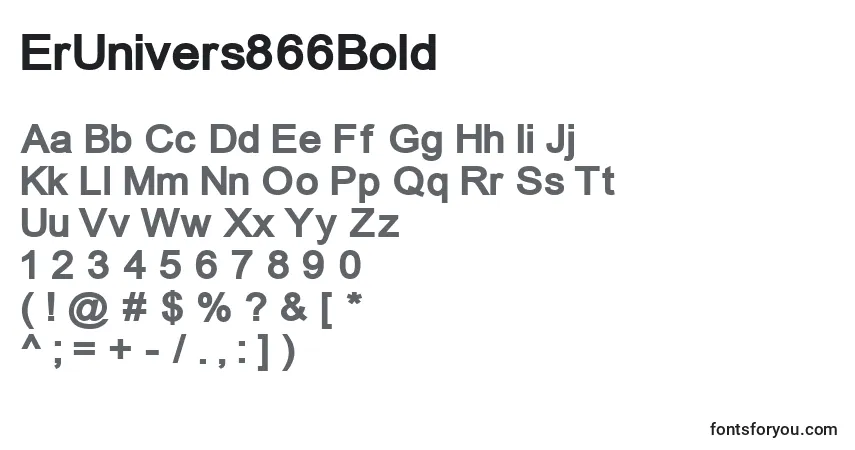 A fonte ErUnivers866Bold – alfabeto, números, caracteres especiais