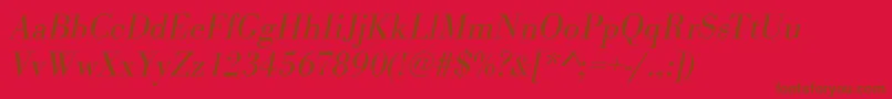 BodonistdLightItalic Font – Brown Fonts on Red Background