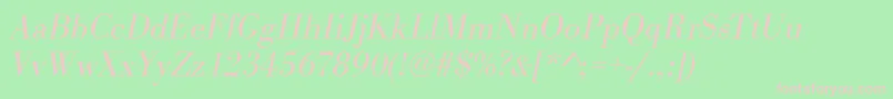 BodonistdLightItalic Font – Pink Fonts on Green Background