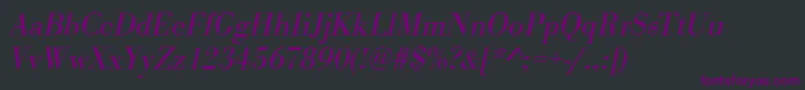 BodonistdLightItalic Font – Purple Fonts on Black Background