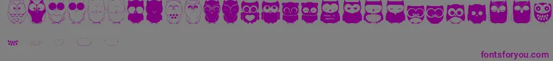フォントChouetteAlors – 紫色のフォント、灰色の背景