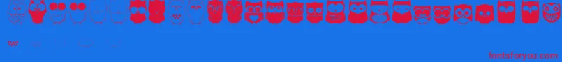 Fonte ChouetteAlors – fontes vermelhas em um fundo azul