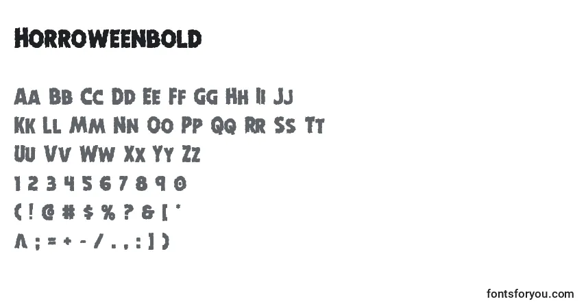Czcionka Horroweenbold – alfabet, cyfry, specjalne znaki