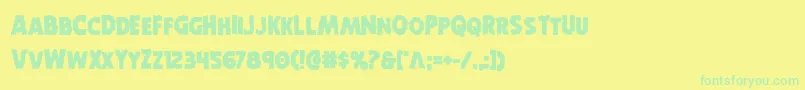 Horroweenbold Font – Green Fonts on Yellow Background