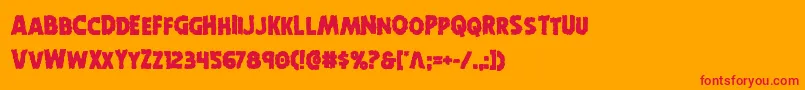 Horroweenbold-Schriftart – Rote Schriften auf orangefarbenem Hintergrund