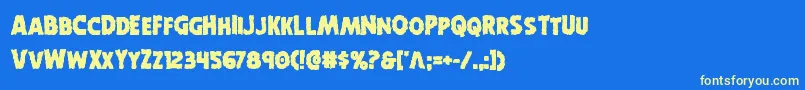 Horroweenbold Font – Yellow Fonts on Blue Background