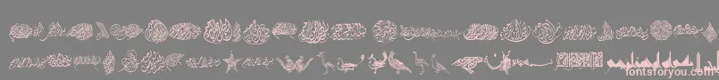Besmellah3 Font – Pink Fonts on Gray Background