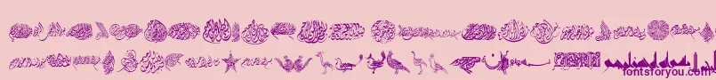 Besmellah3-fontti – violetit fontit vaaleanpunaisella taustalla