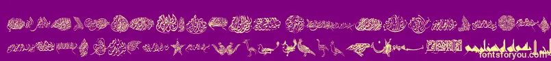 Besmellah3 Font – Yellow Fonts on Purple Background