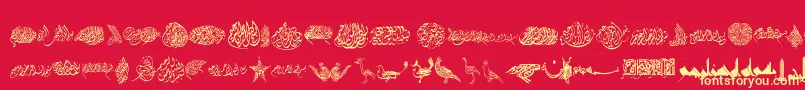 Besmellah3 Font – Yellow Fonts on Red Background