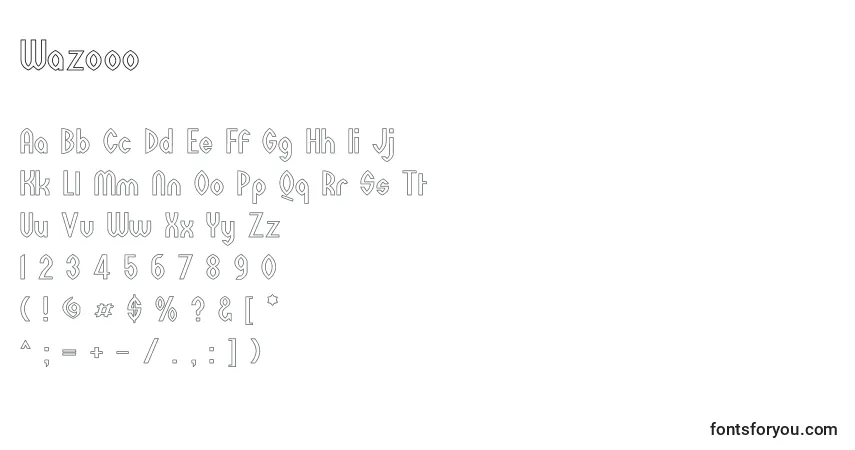 Шрифт Wazooo – алфавит, цифры, специальные символы