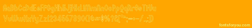 Wazooo-Schriftart – Gelbe Schriften auf orangefarbenem Hintergrund