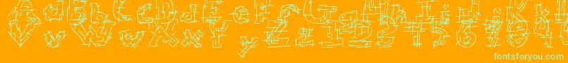 Chaoscir Font – Green Fonts on Orange Background