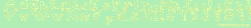 Chaoscir Font – Yellow Fonts on Green Background