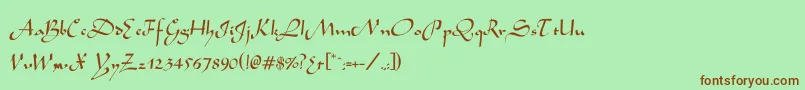 Eldente-fontti – ruskeat fontit vihreällä taustalla