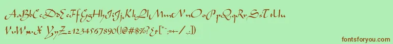 フォントEldente – 緑の背景に茶色のフォント