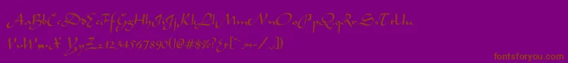 Eldente-Schriftart – Braune Schriften auf violettem Hintergrund