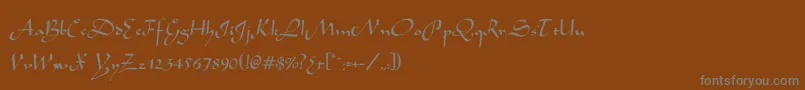 フォントEldente – 茶色の背景に灰色の文字