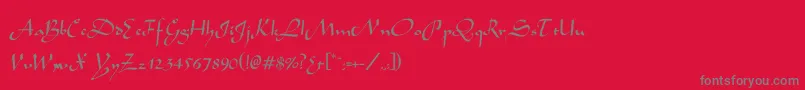 Eldente-Schriftart – Graue Schriften auf rotem Hintergrund
