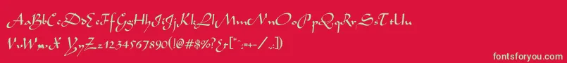 フォントEldente – 赤い背景に緑の文字