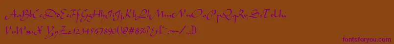 Eldente-Schriftart – Violette Schriften auf braunem Hintergrund