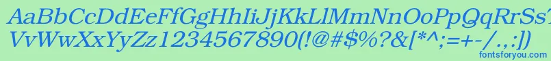 BookmanItalic Font – Blue Fonts on Green Background