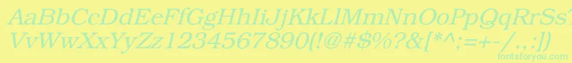 BookmanItalic Font – Green Fonts on Yellow Background