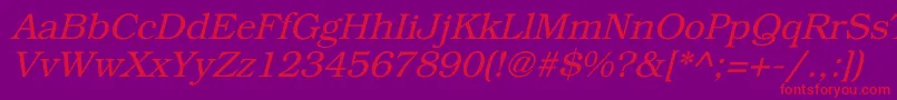 fuente BookmanItalic – Fuentes Rojas Sobre Fondo Morado