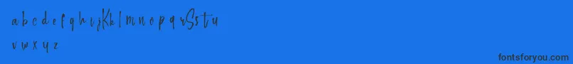 Fonte Keepscrollingdemo – fontes pretas em um fundo azul