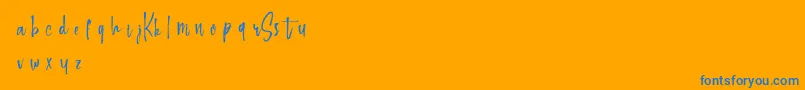 Keepscrollingdemo Font – Blue Fonts on Orange Background