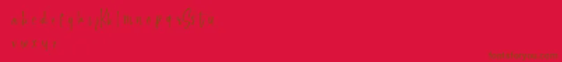 Keepscrollingdemo-Schriftart – Braune Schriften auf rotem Hintergrund