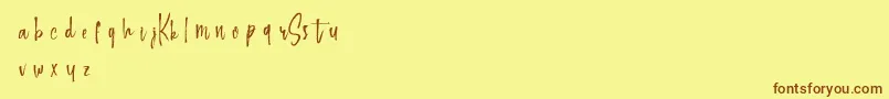 Keepscrollingdemo Font – Brown Fonts on Yellow Background