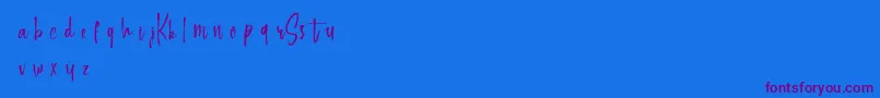 Keepscrollingdemo Font – Purple Fonts on Blue Background