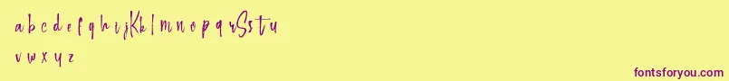 Keepscrollingdemo Font – Purple Fonts on Yellow Background