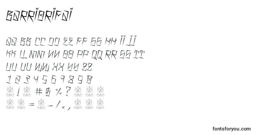 Czcionka BarrioRifaI – alfabet, cyfry, specjalne znaki