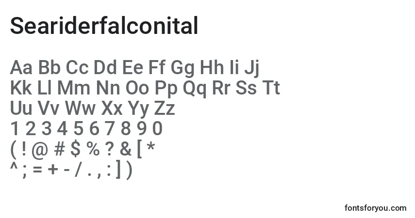 Schriftart Seariderfalconital – Alphabet, Zahlen, spezielle Symbole
