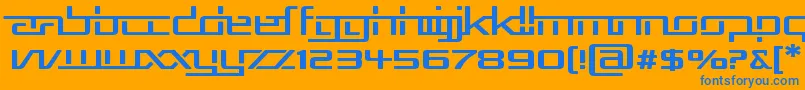 フォントRep5exp – オレンジの背景に青い文字