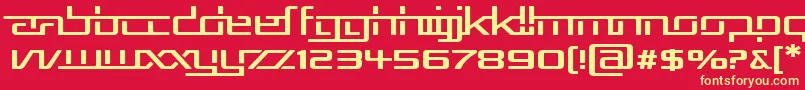 Rep5exp Font – Yellow Fonts on Red Background