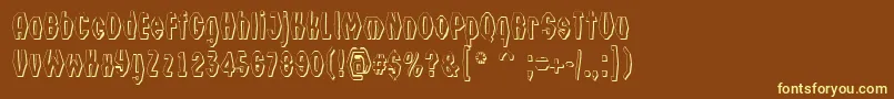 Police ATechnics3DfsyDemibold – polices jaunes sur fond brun