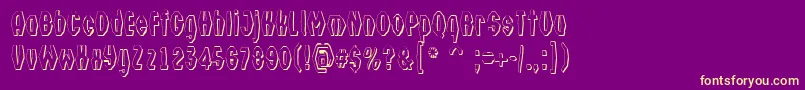 ATechnics3DfsyDemibold Font – Yellow Fonts on Purple Background