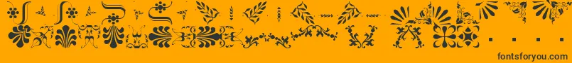 BorderbatsFleur2Regular-Schriftart – Schwarze Schriften auf orangefarbenem Hintergrund