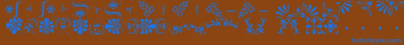 BorderbatsFleur2Regular Font – Blue Fonts on Brown Background