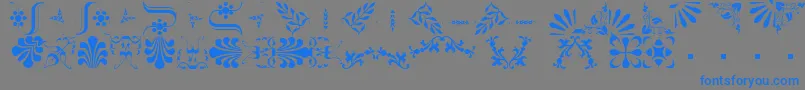 BorderbatsFleur2Regular Font – Blue Fonts on Gray Background